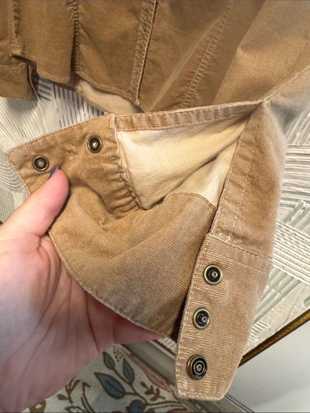 Lilu Tan Corduroy western Button-Up Shirt N0397 - Picture 4 of 6